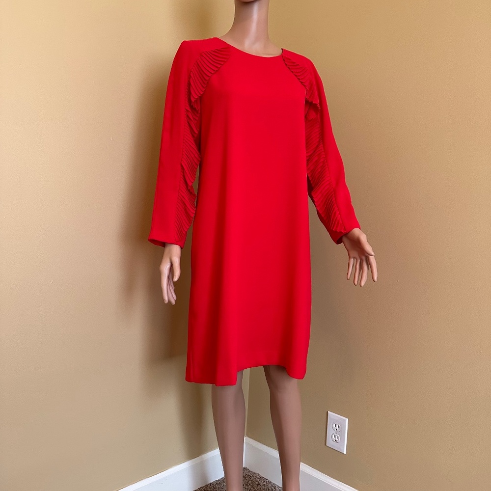 Alfani Chinese Red Long Sleeve Dress, Size 8